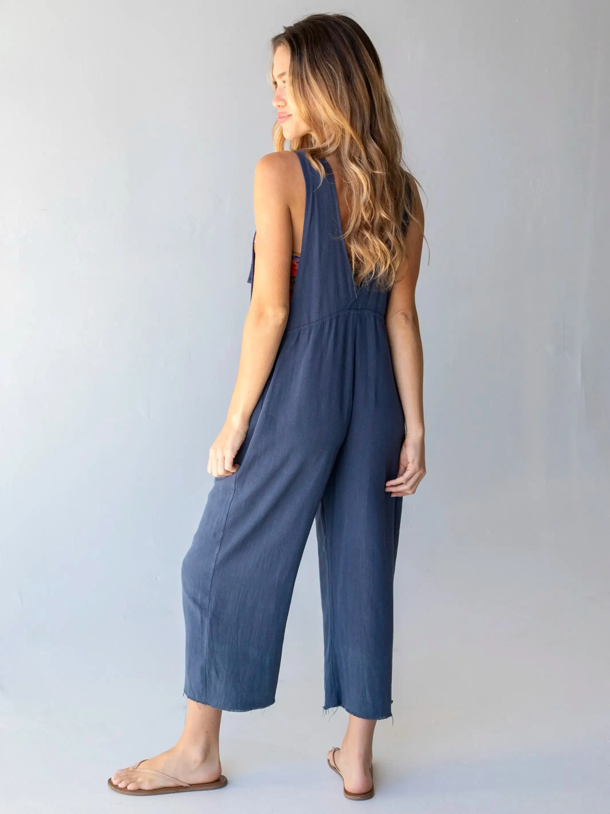 Carly Wide-Leg Jumpsuit - Navy