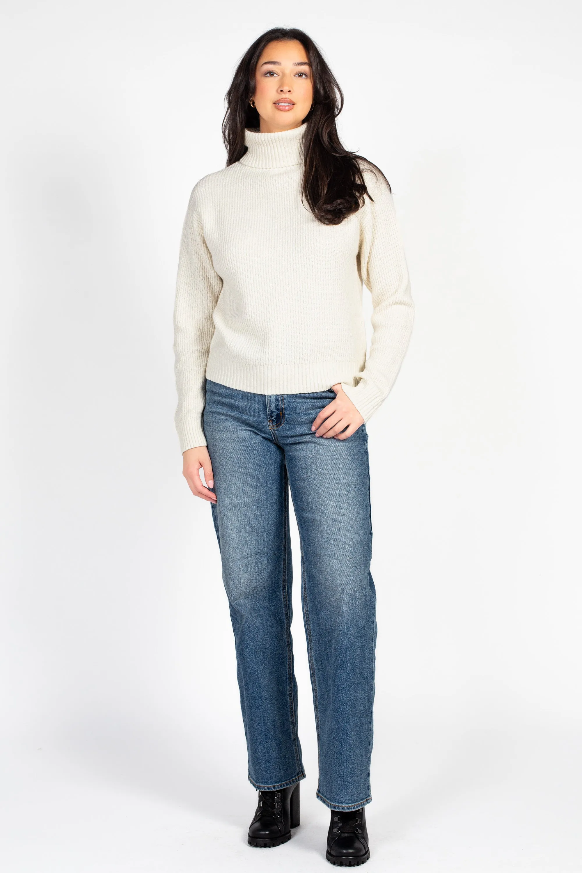 Celina Ribbed Turtleneck Sweater