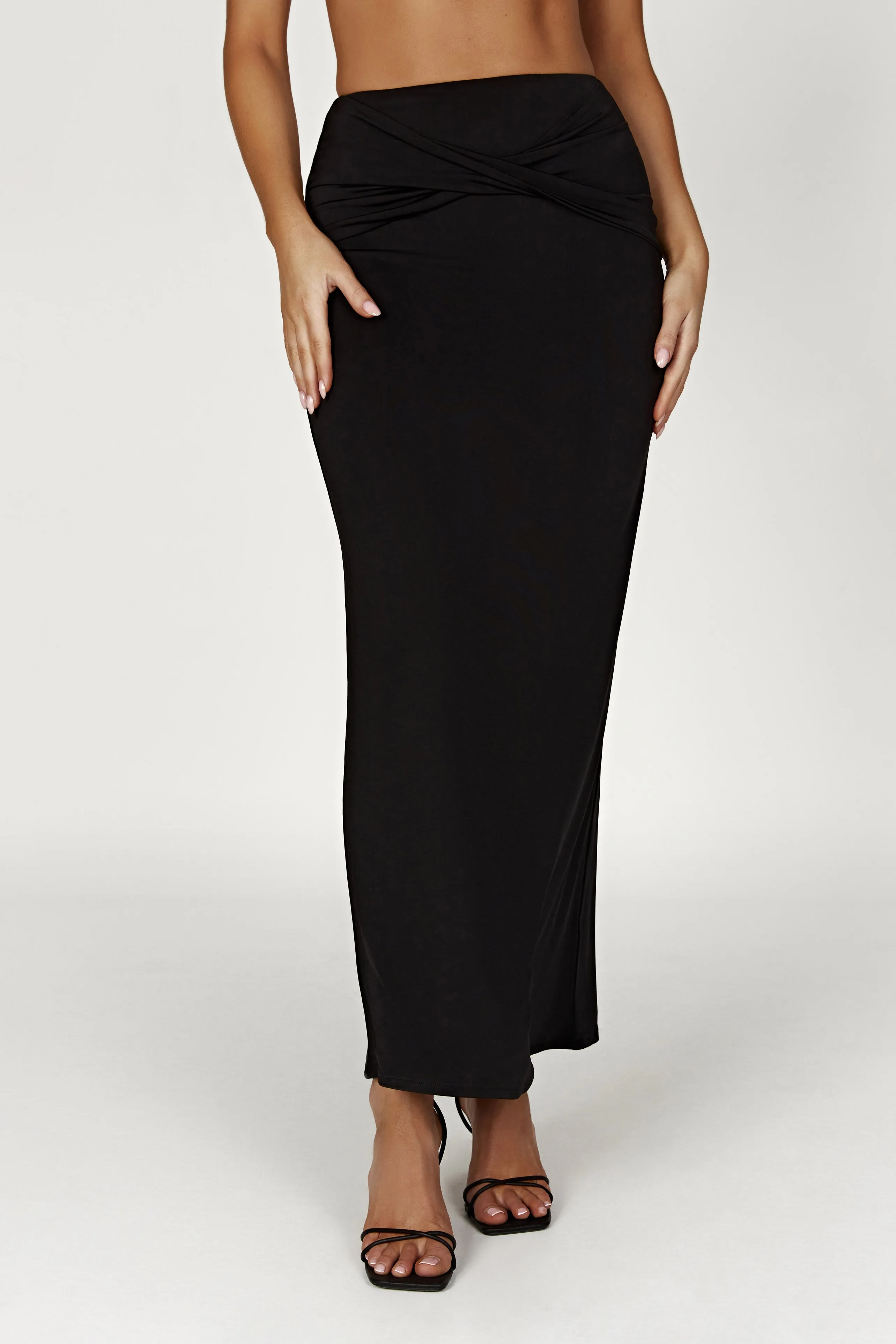 Ceri Maxi Twist Skirt - Black