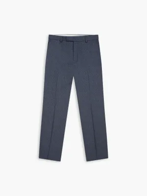 Charlton Wool Slim Blue Puppytooth Suit Trouser