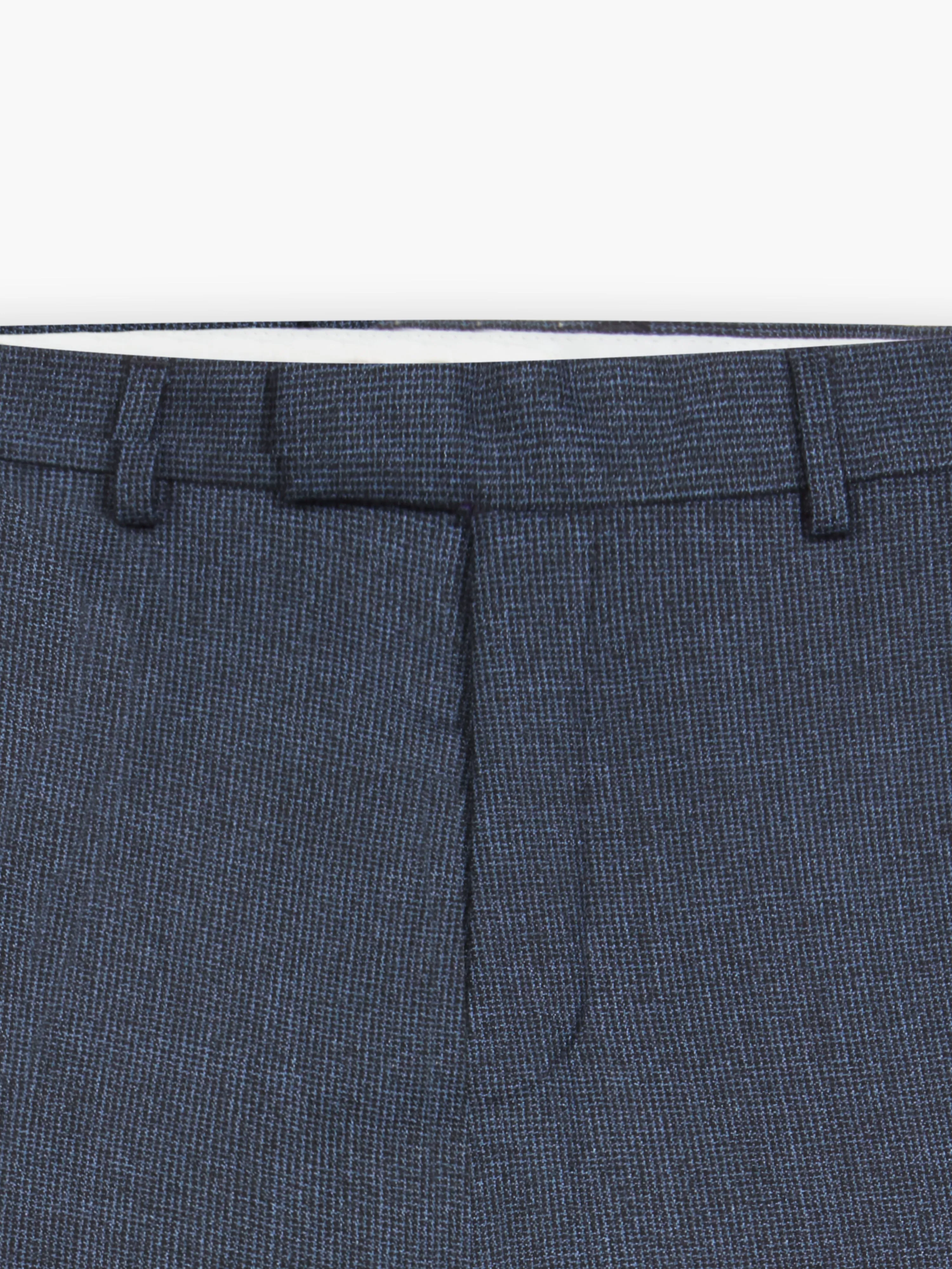 Charlton Wool Slim Blue Puppytooth Suit Trouser