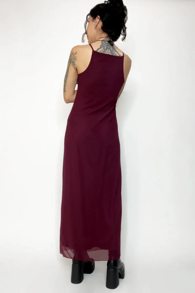 Charmed Mesh Dress - Merlot