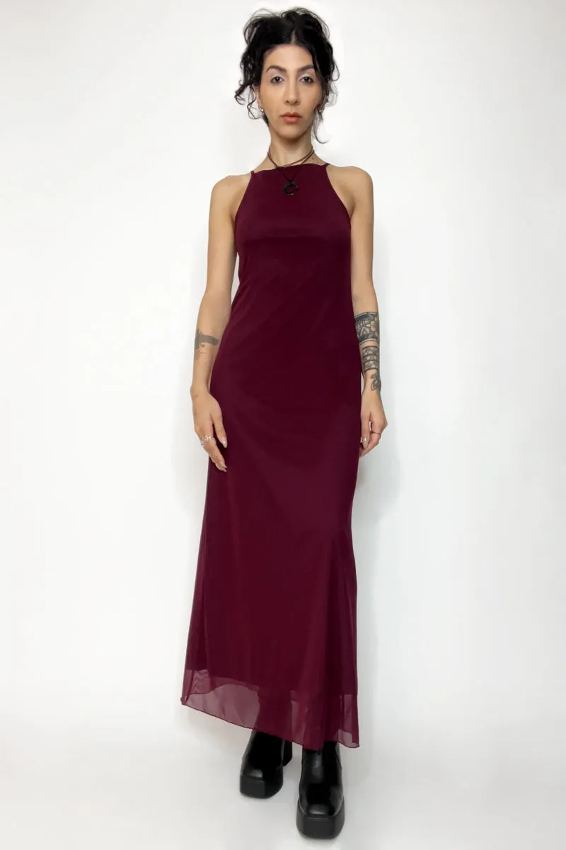 Charmed Mesh Dress - Merlot