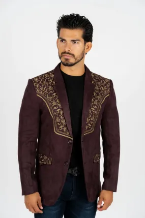 Chocolate Embroidered Blazer