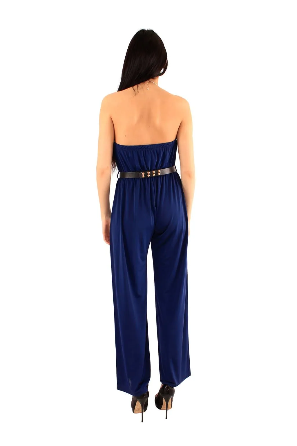 Choker Neck Jumpsuit with Belt