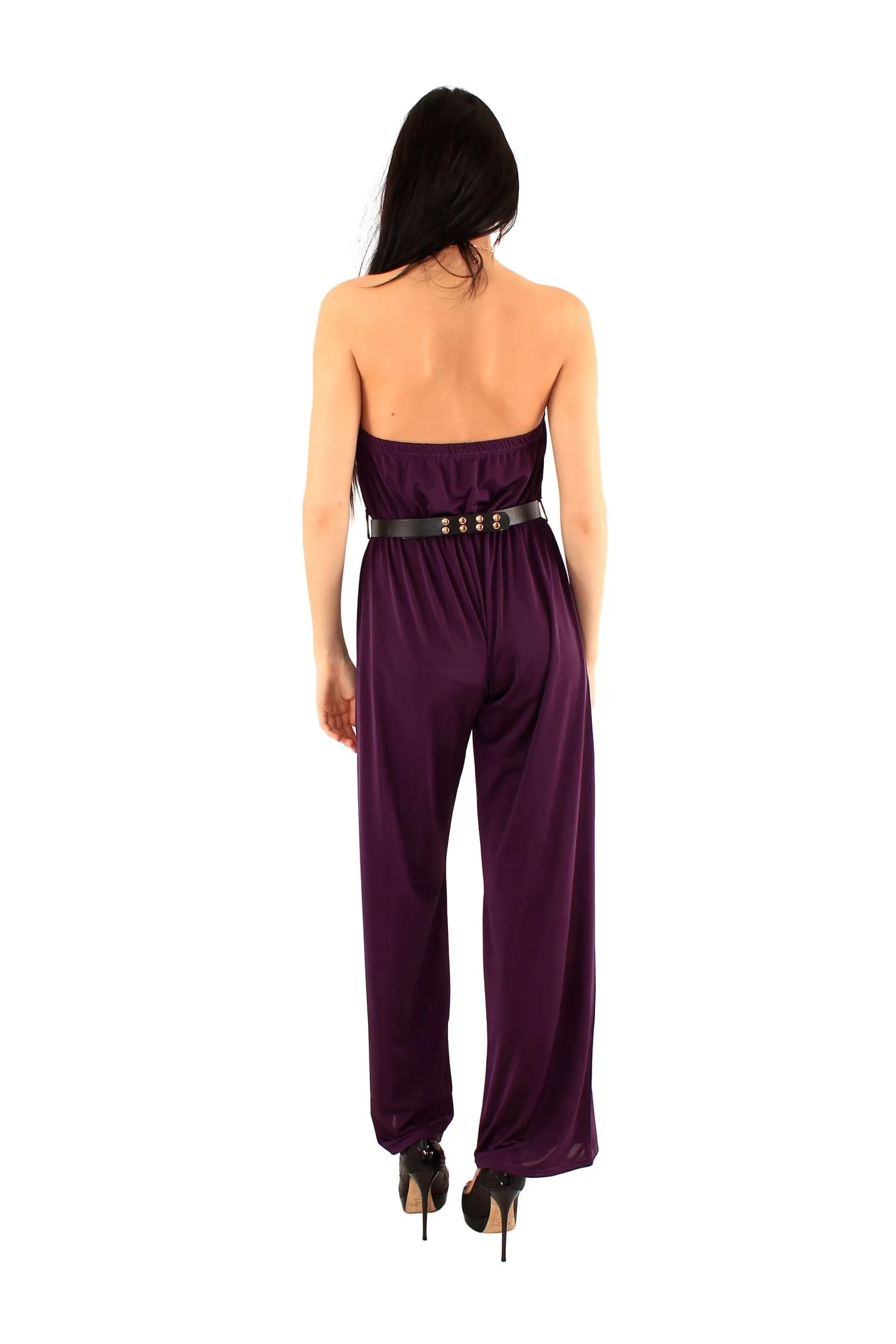 Choker Neck Jumpsuit with Belt