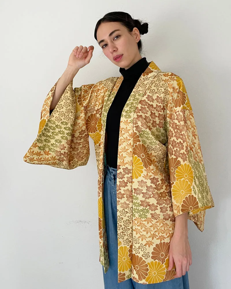 Chrysanthemum, Maple Leaf, Plum Blossom Haori Kimono Jacket