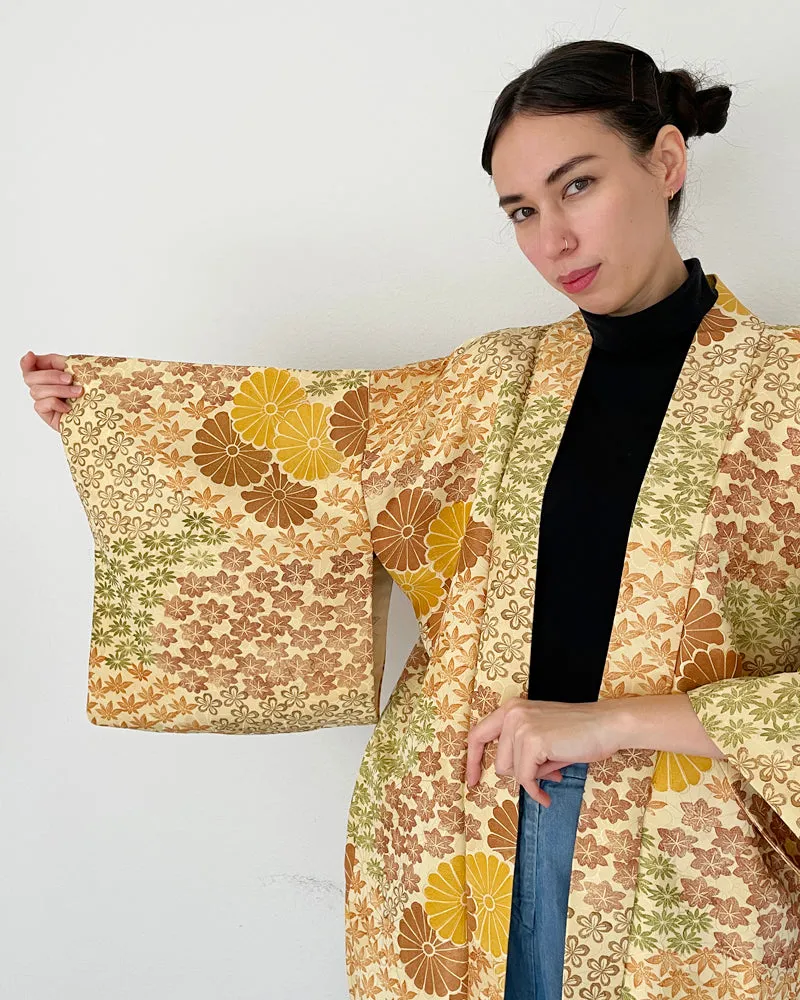 Chrysanthemum, Maple Leaf, Plum Blossom Haori Kimono Jacket