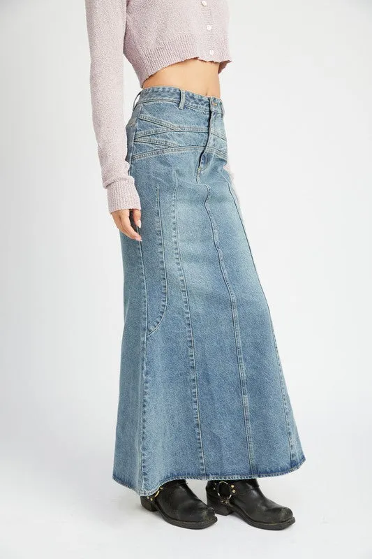 Cierra Denim Maxi Skirt