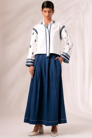 Cosmo Top   Indigo Rico Pleated Culottes