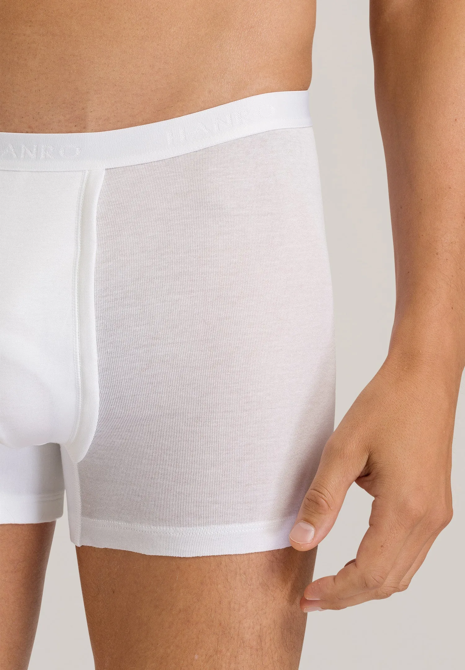 Cotton Pure Cotton Boxer Brief With Fly | White 73634-101