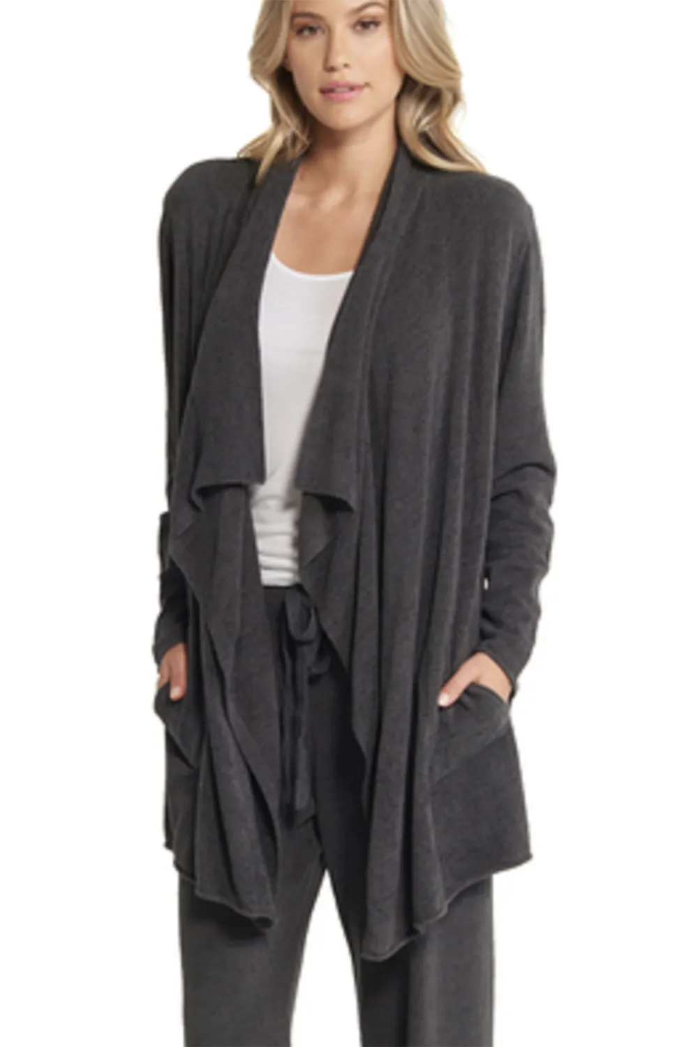 CozyChic Ultra Lite Hi-Lo Cardi - Carbon