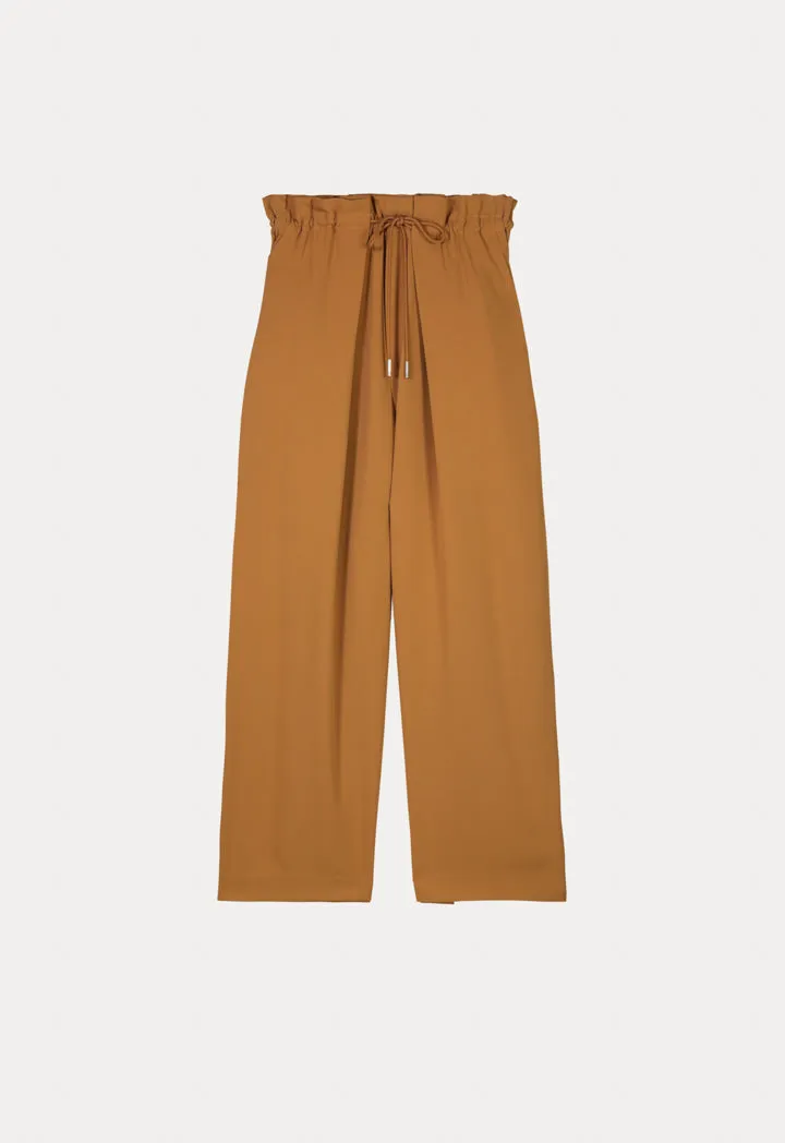 Crepe Culotte With Waist Drawstring