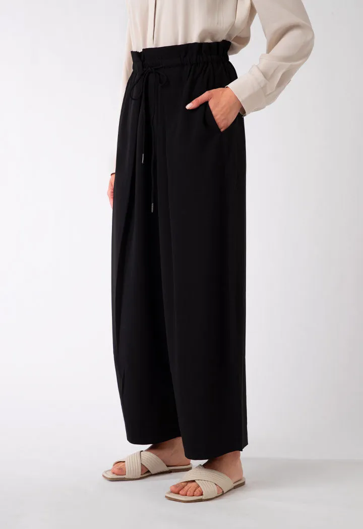 Crepe Culotte With Waist Drawstring