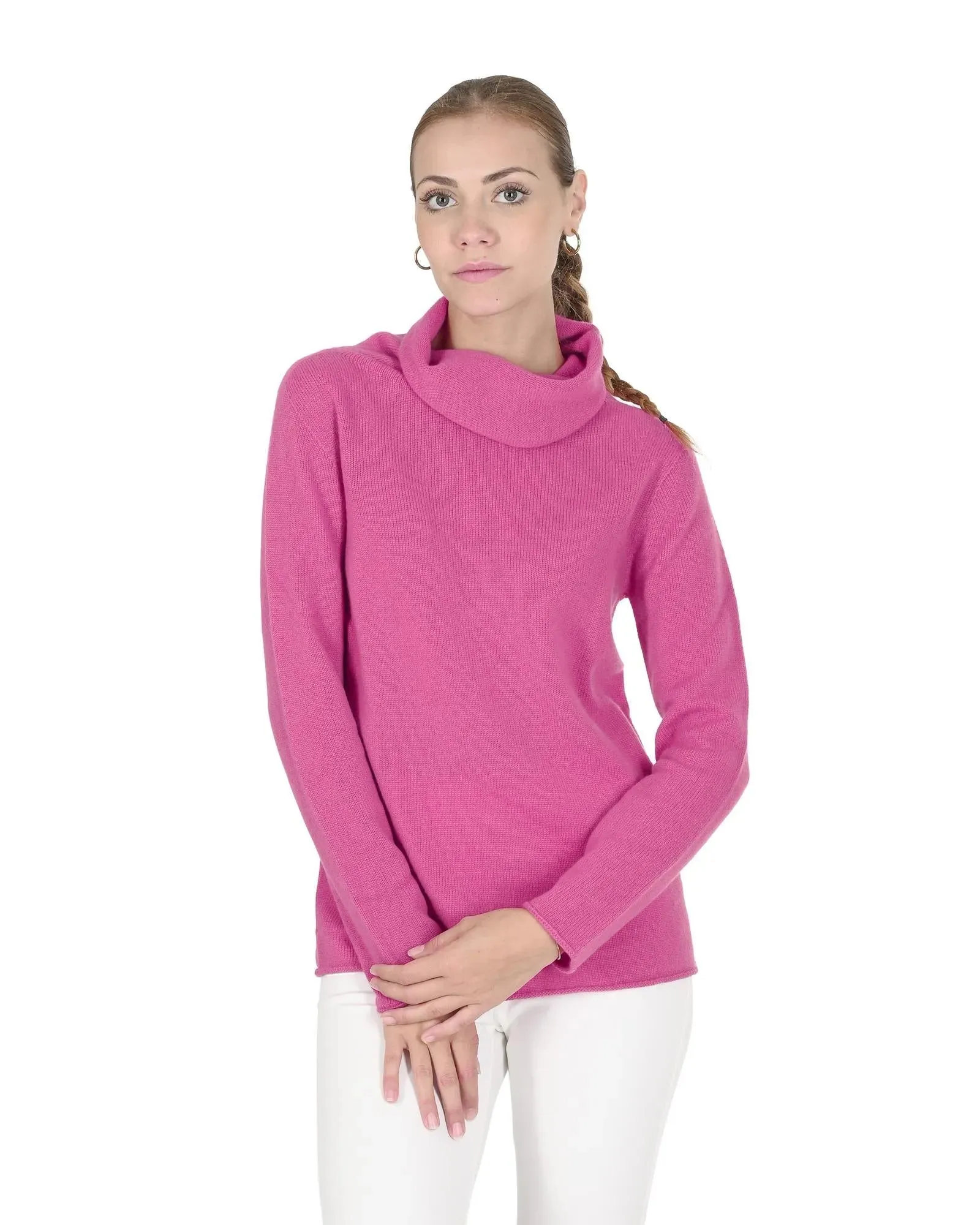 Crown of Edinburgh Premium Cashmere Women Turtleneck Sweater - XL