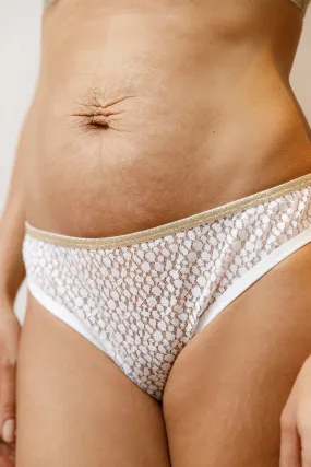 Culotte Dentelle - Blanc Lurex