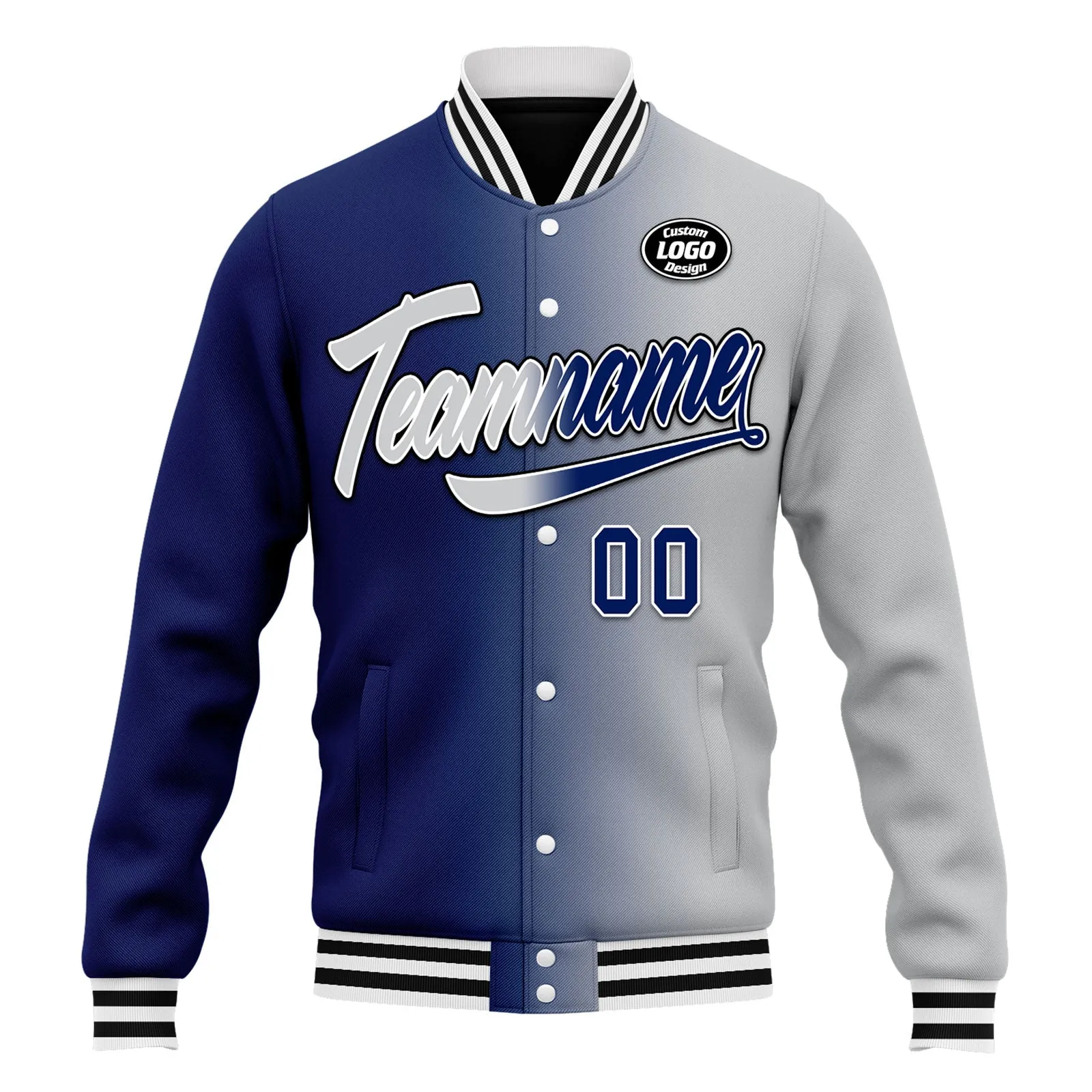 Custom Gradient Fashion Jacket Bomber Full-Snap Varsity Letterman Personalized Jacket FZ005-D028015-16