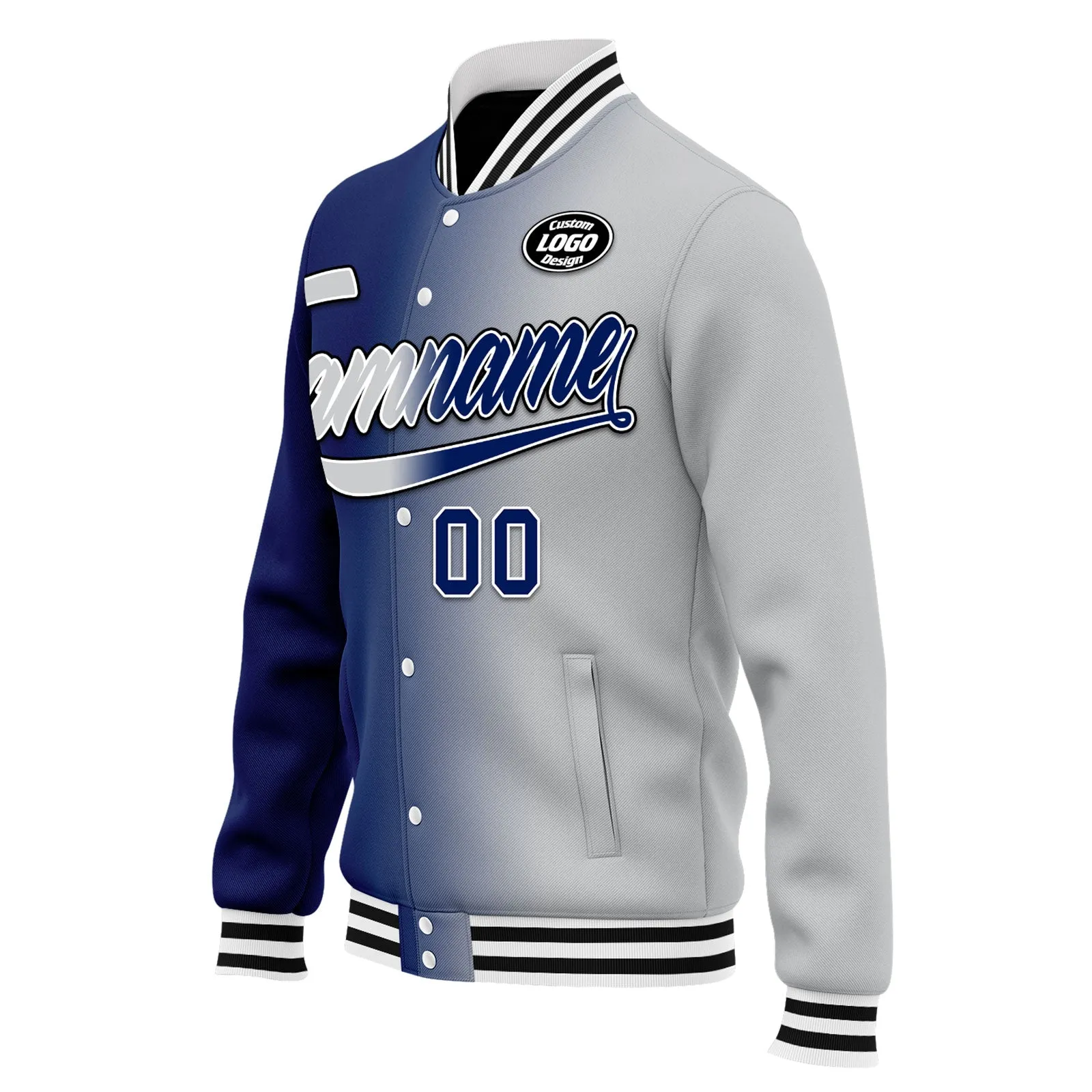 Custom Gradient Fashion Jacket Bomber Full-Snap Varsity Letterman Personalized Jacket FZ005-D028015-16