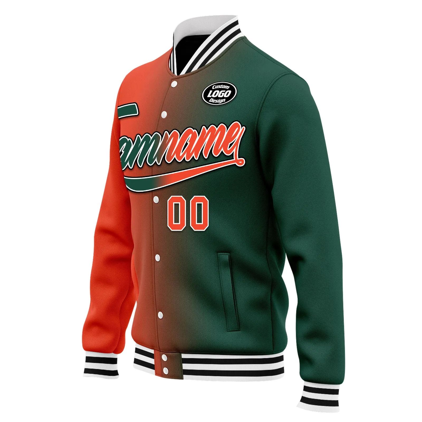 Custom Gradient Fashion Jacket Bomber Full-Snap Varsity Letterman Personalized Jacket FZ005-D028015-5