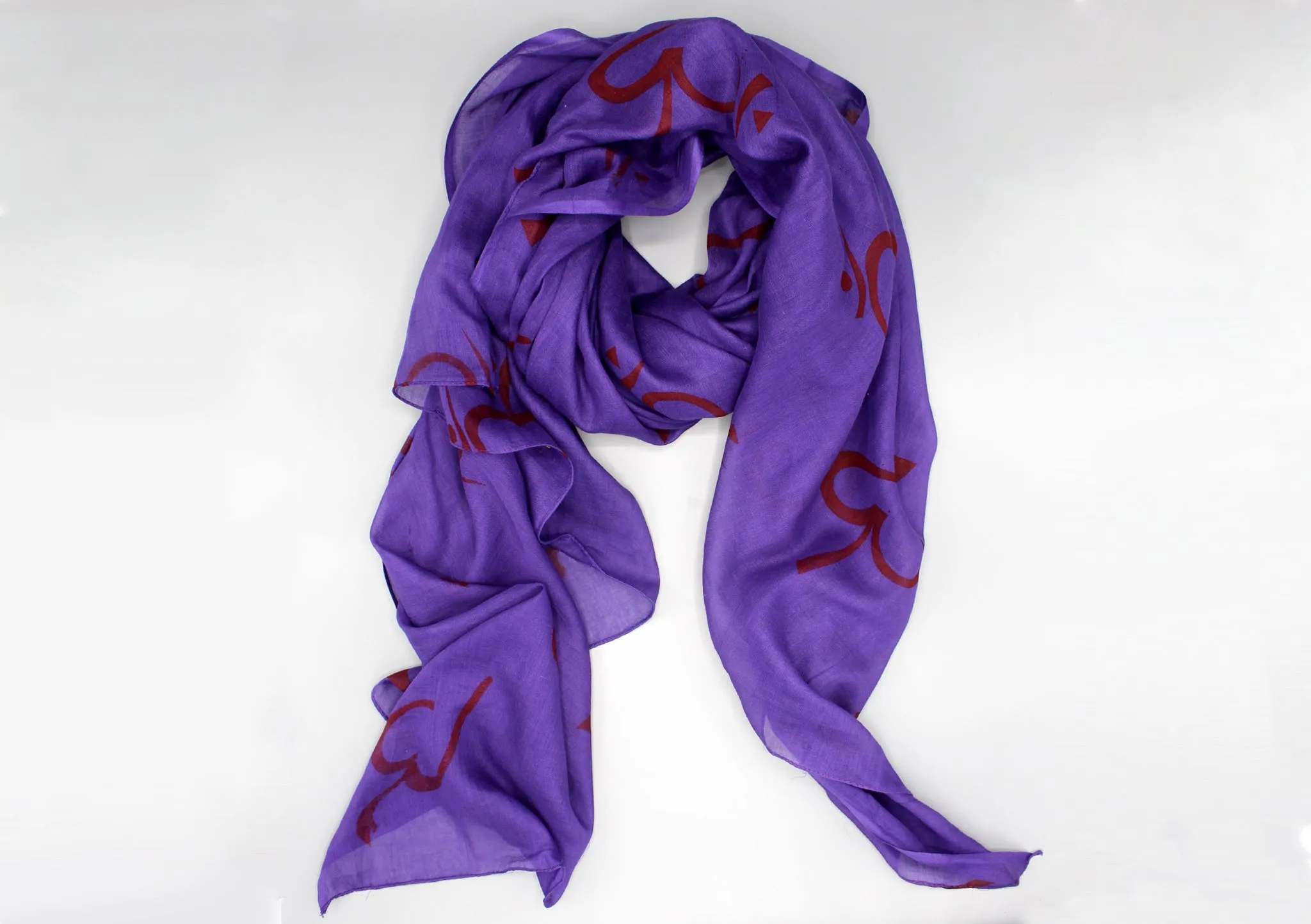 Dark Purple Cotton Om Shawl