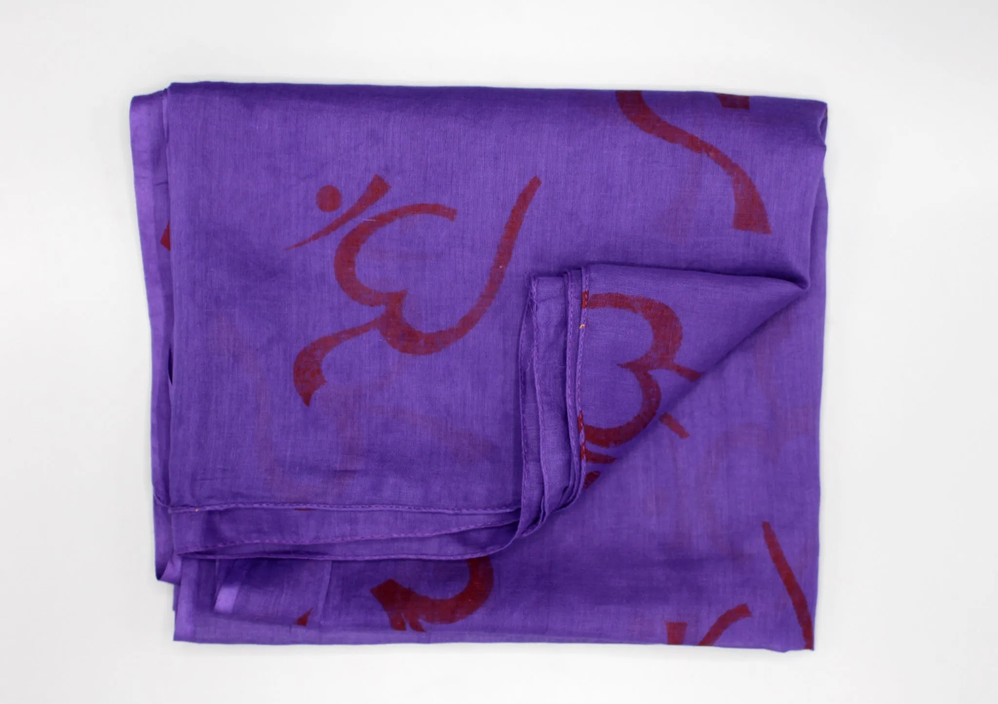 Dark Purple Cotton Om Shawl