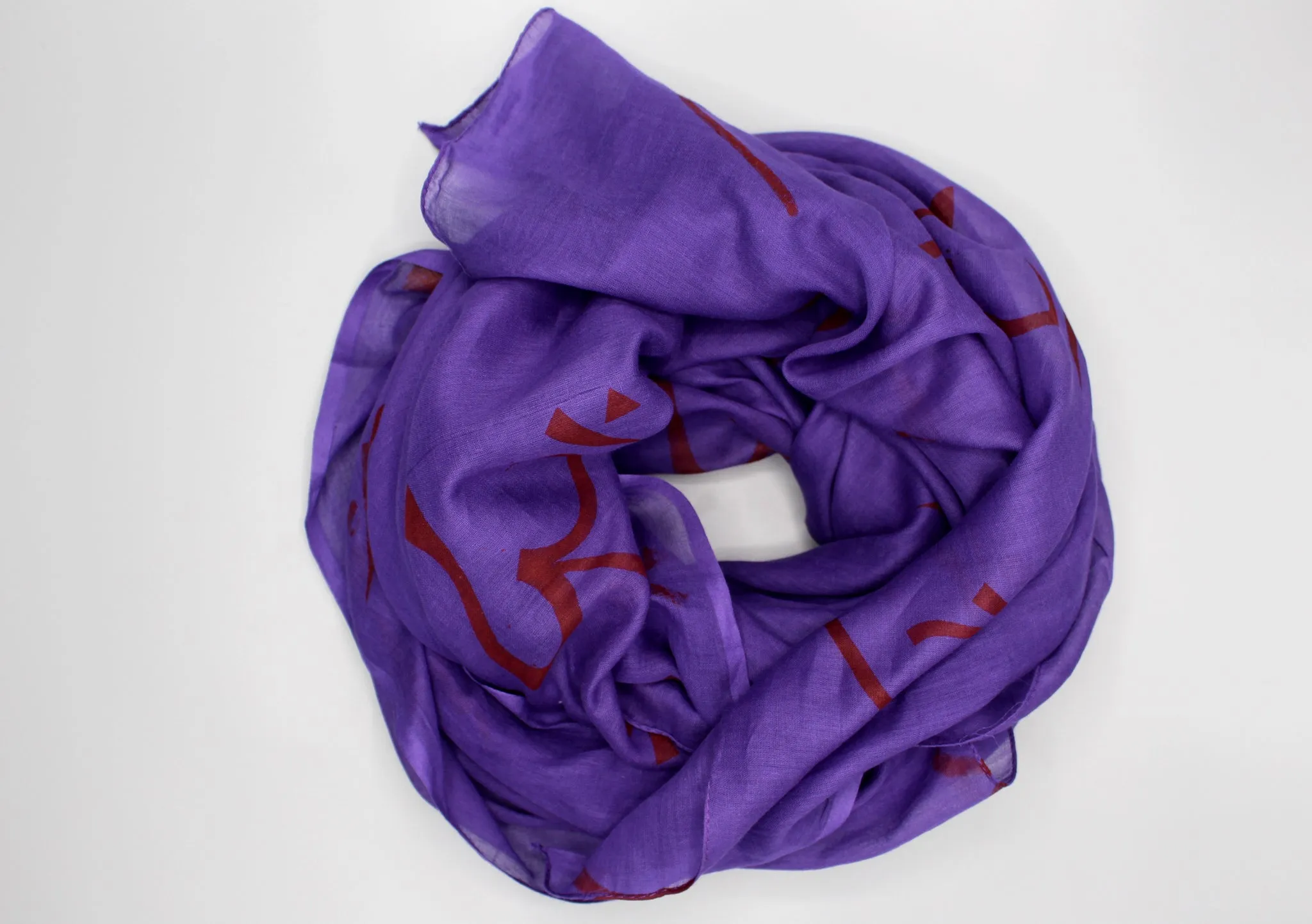 Dark Purple Cotton Om Shawl