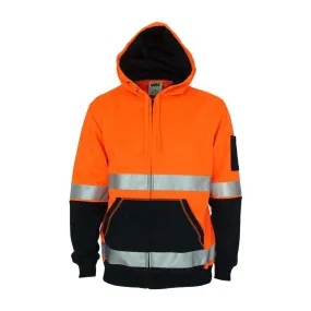 Dnc Workwear Hi-vis 2-tone Full Zip Super Fleecy Hoodie With Csr Reflective Tape - 3788