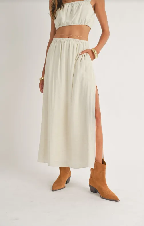 Dune Breeze Flared Maxi Skirt