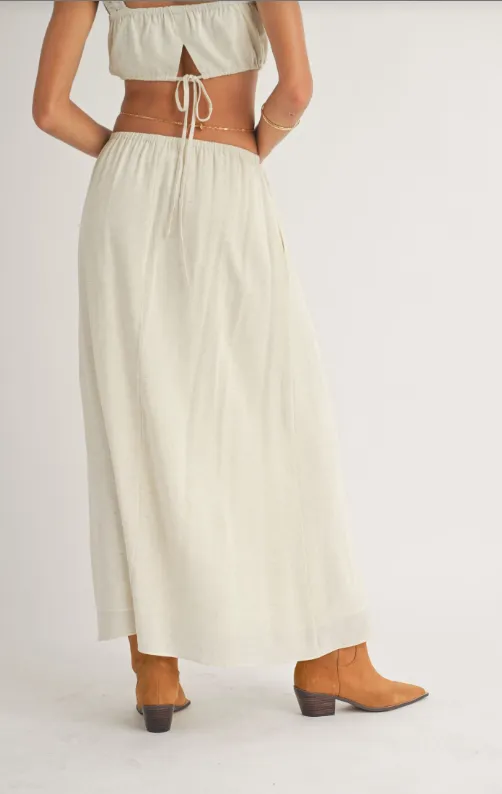 Dune Breeze Flared Maxi Skirt