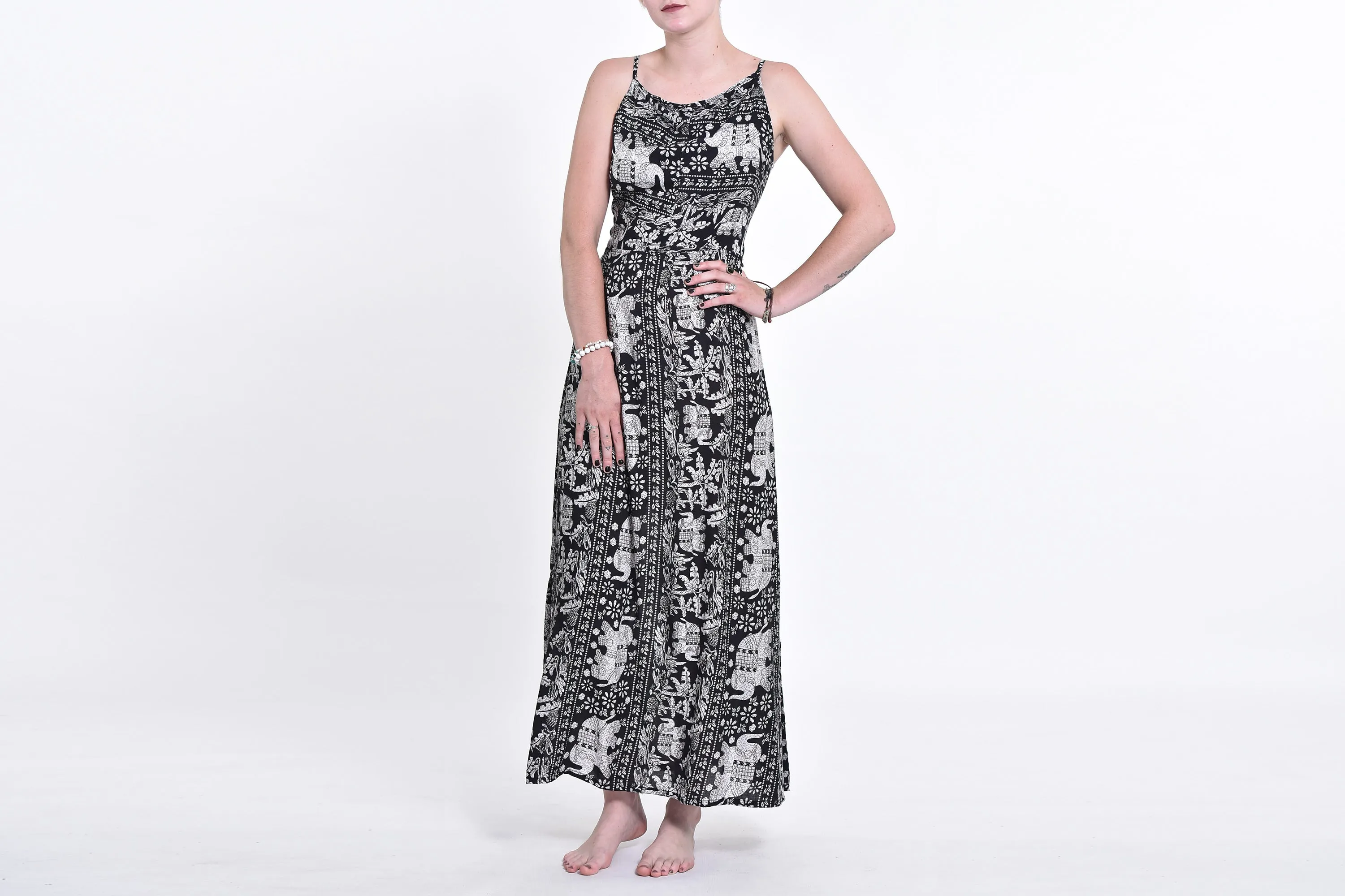 Elephant Orchard Tie Back Maxi Dress in Black