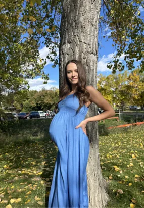 Empire Waist Maternity Maxi Dress