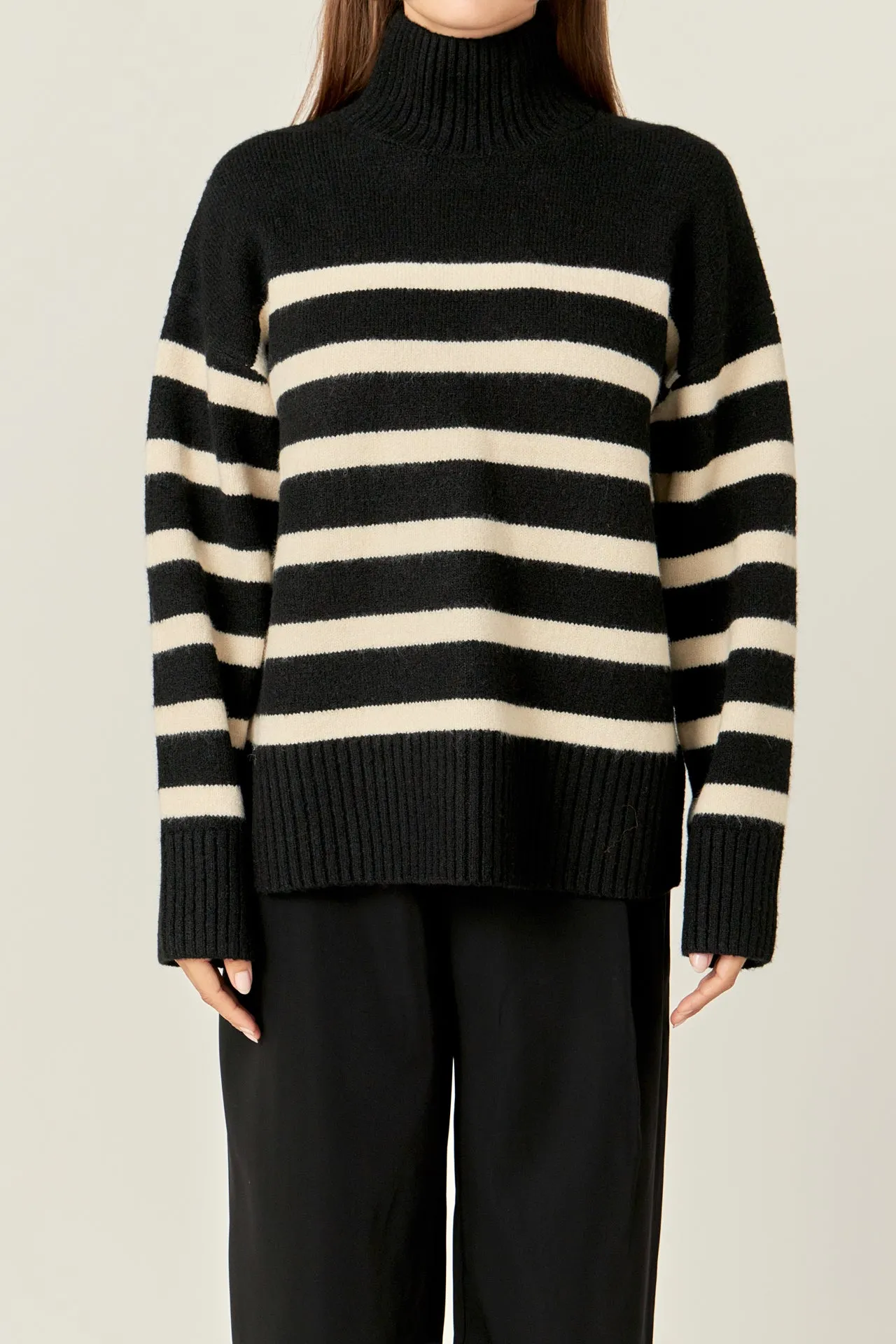 English Factory - Stripe Turtle Neck Knit