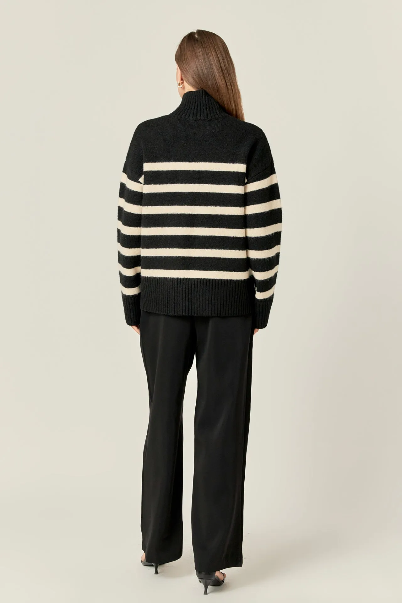 English Factory - Stripe Turtle Neck Knit