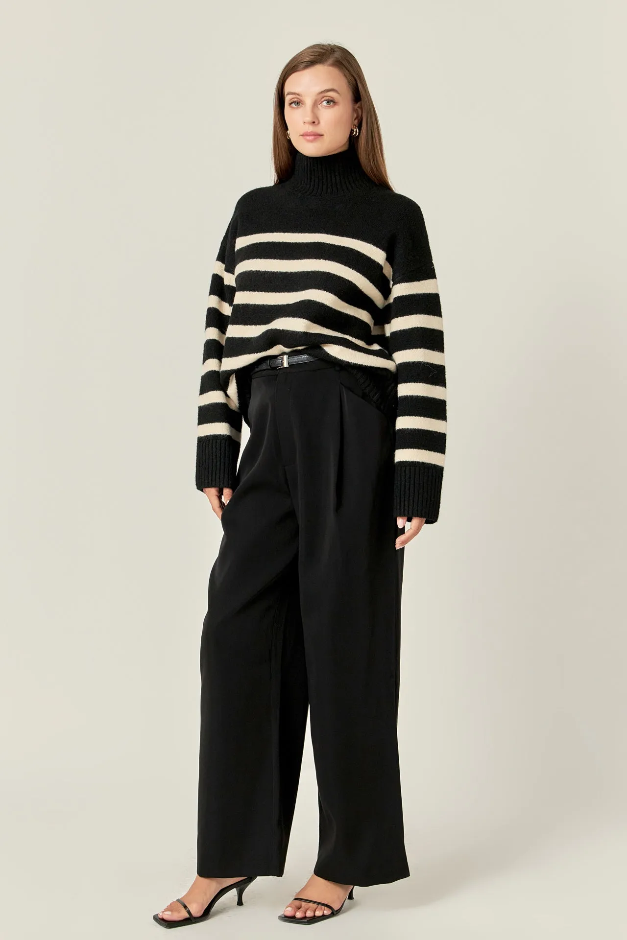 English Factory - Stripe Turtle Neck Knit