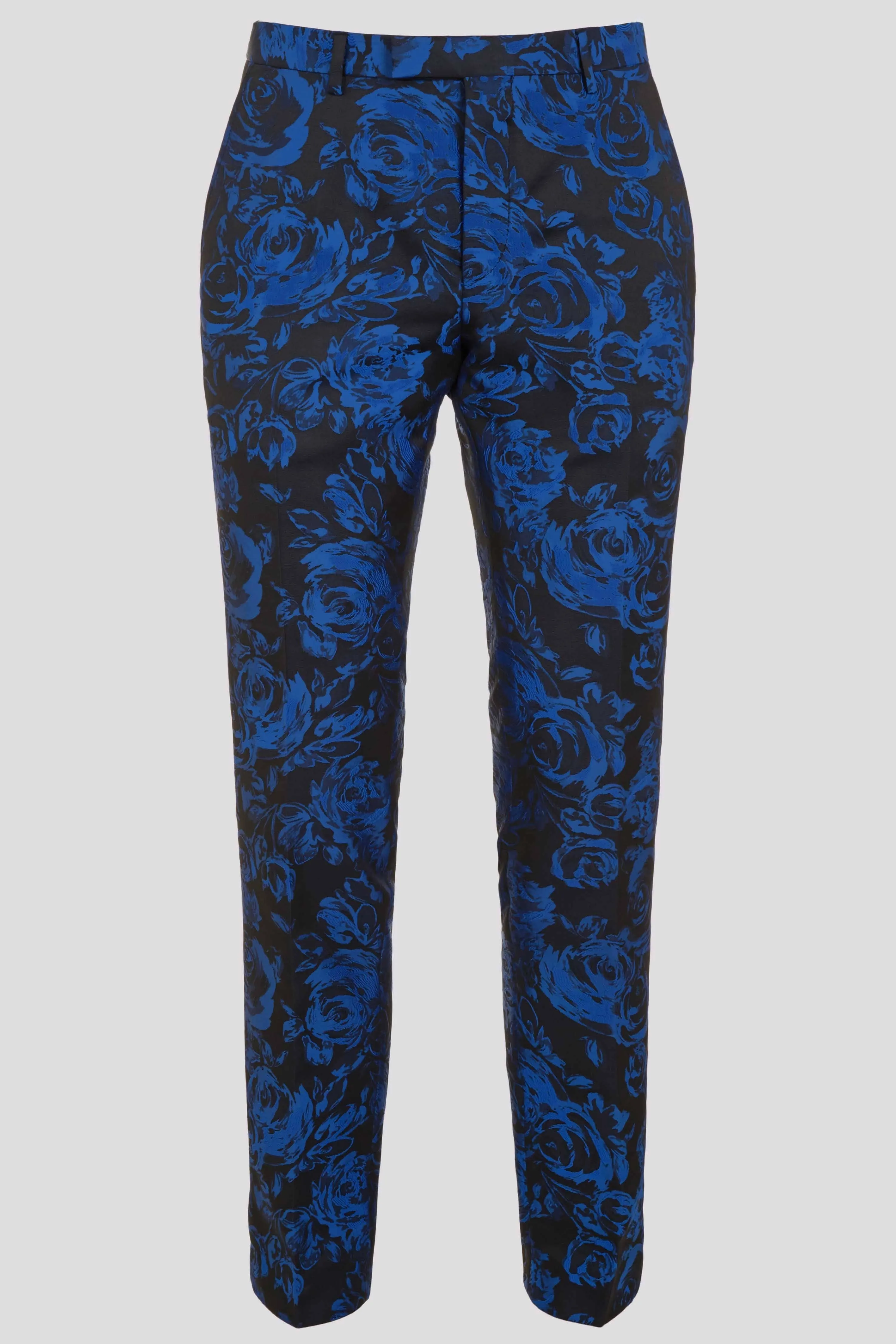 Ersat Skinny Fit Blue Floral Tuxedo Trousers