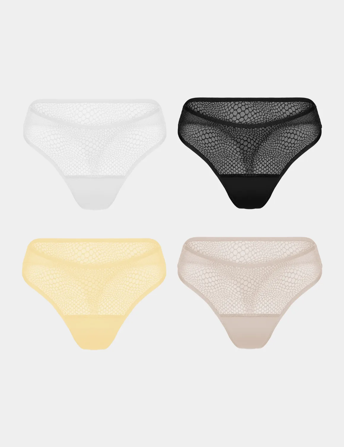 Essential Gossamer Lace Thong 4-pack