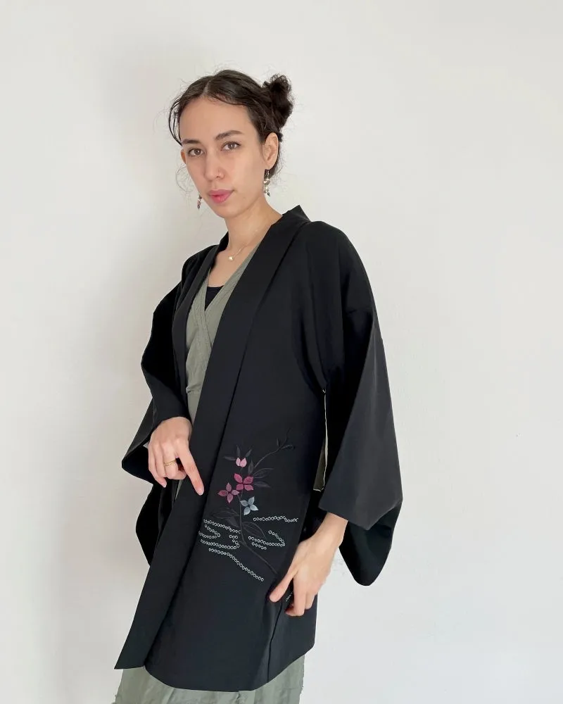 Flower Embroidery Haori Kimono Jacket