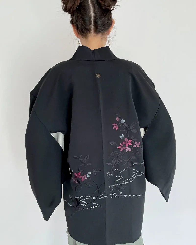 Flower Embroidery Haori Kimono Jacket