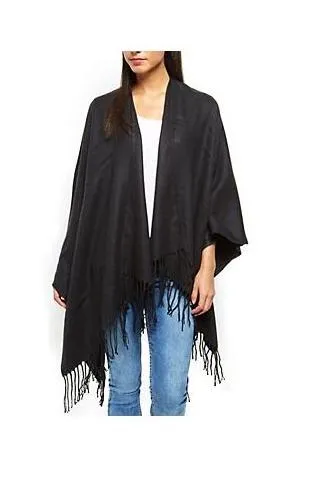 Fringe Blanket Cape Wrap Shawl