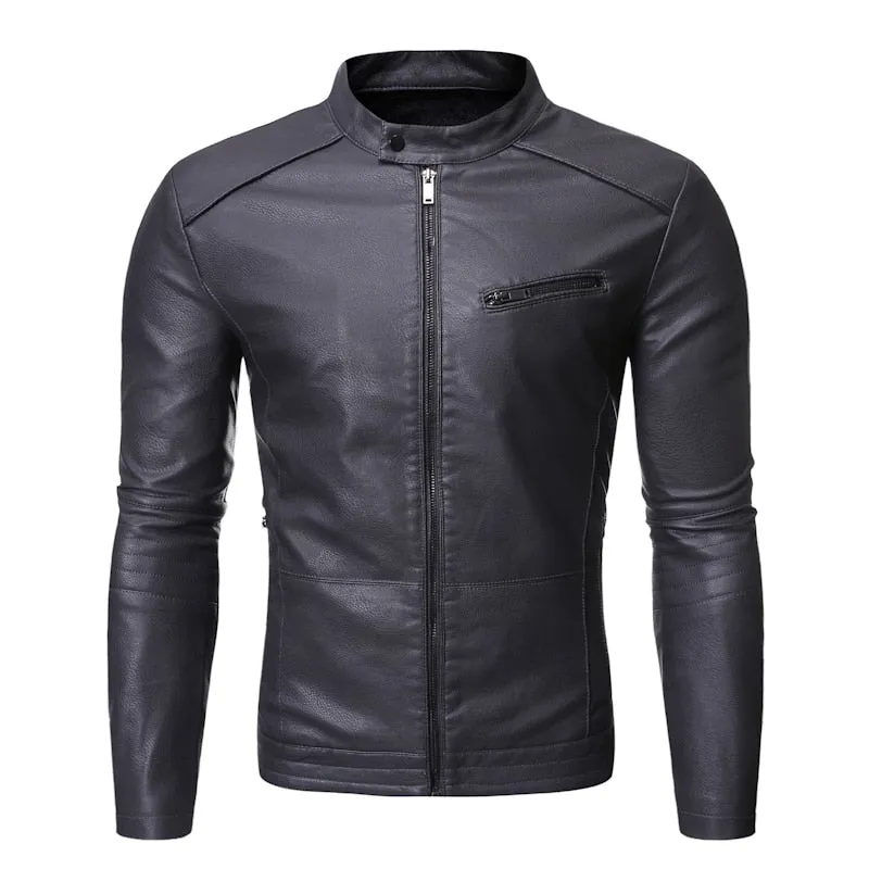 Funki Buys | Jackets | Men's Women's Slim PU Leather Jacket