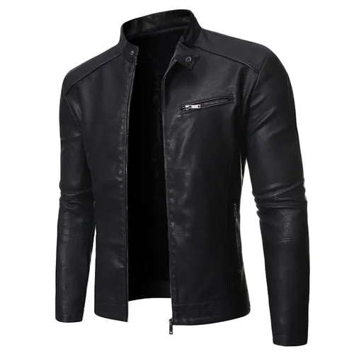 Funki Buys | Jackets | Men's Women's Slim PU Leather Jacket