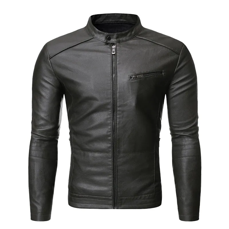 Funki Buys | Jackets | Men's Women's Slim PU Leather Jacket