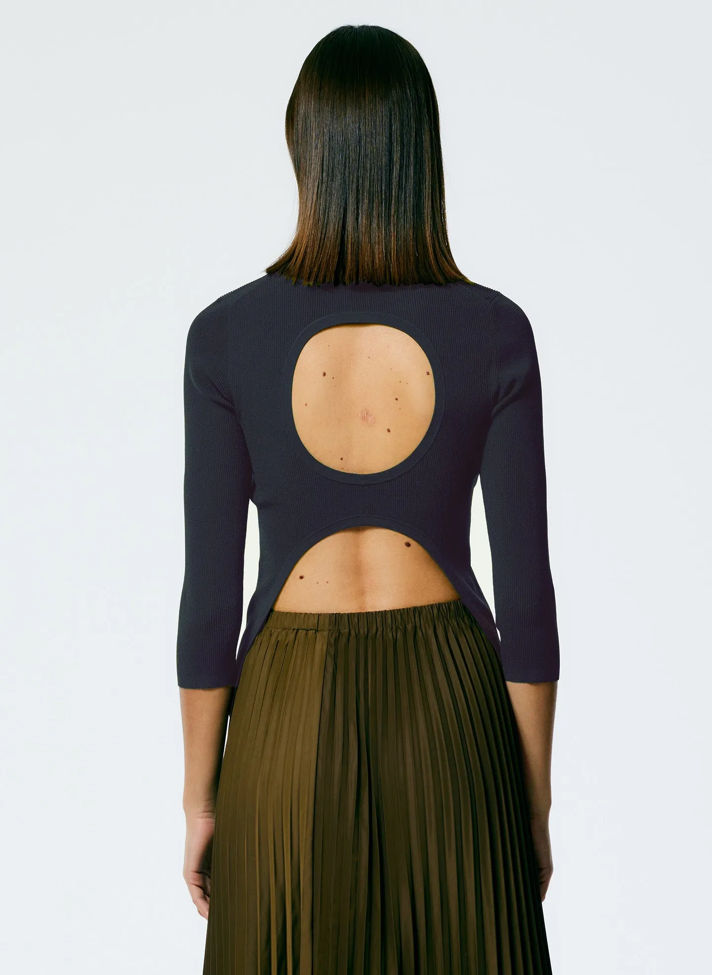 Giselle Stretch Sweater Circle Openback Pullover