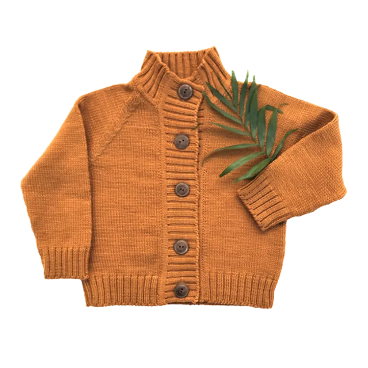 Golden Spruce Merino Wool Cardigan