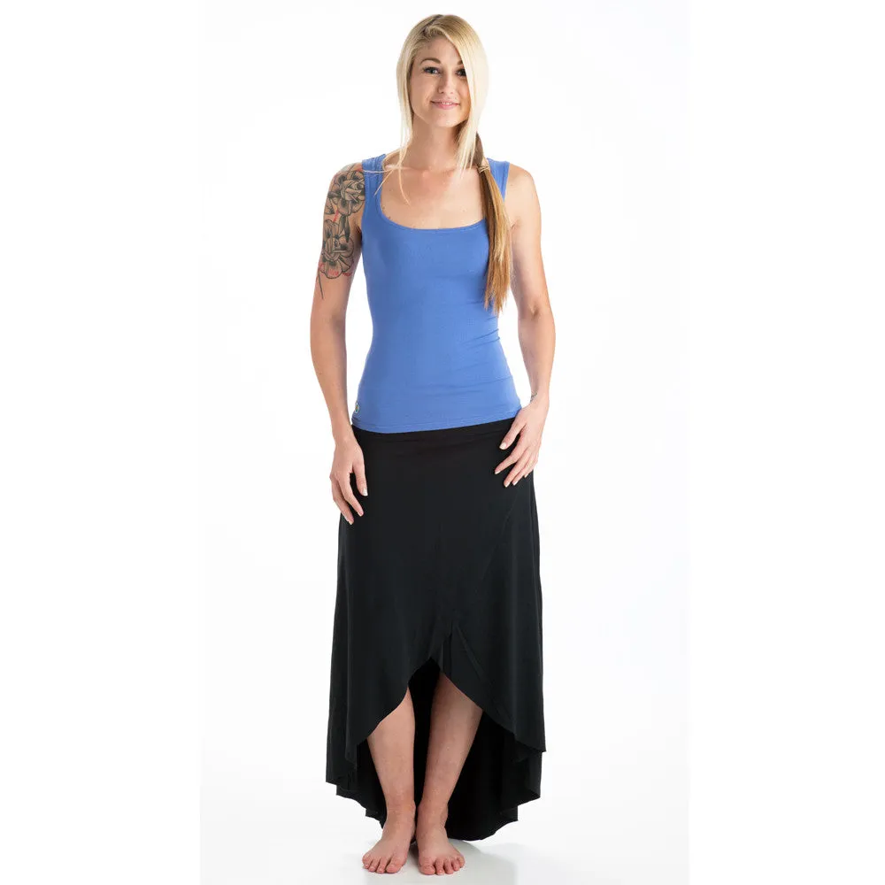 Grace Asymmetrical Bamboo Skirt Black