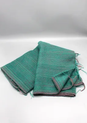 Hand loomed Green Striped Yak Wool Shawl Nepal