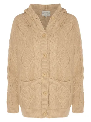 Hooded Button Up Knitted Cardigan