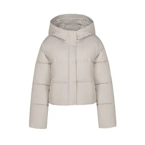 Hooded Zipper Cropped Puffer Jacket