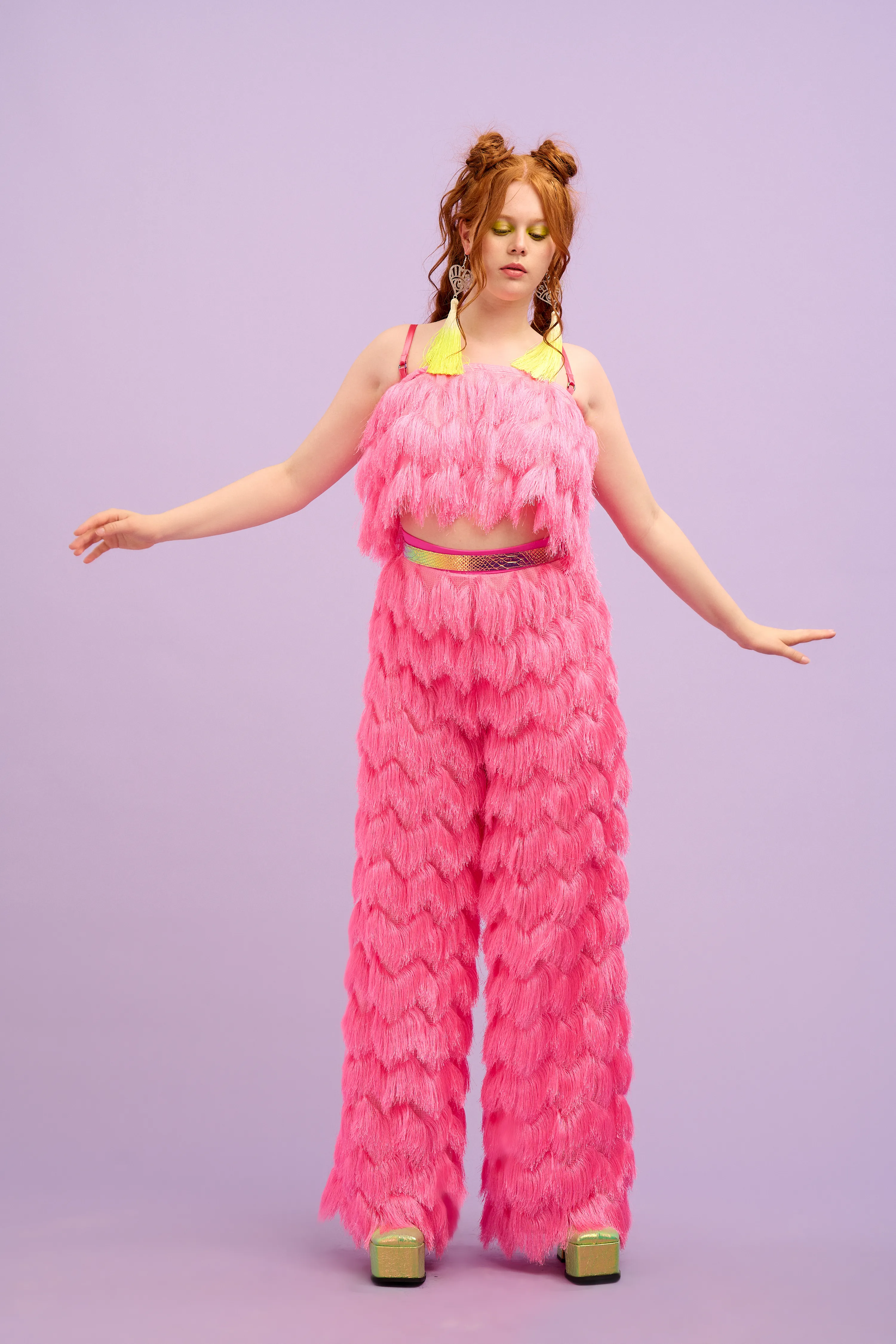 Intergalactic Rodeo - Dallas Fringed Trousers in Hot Pink