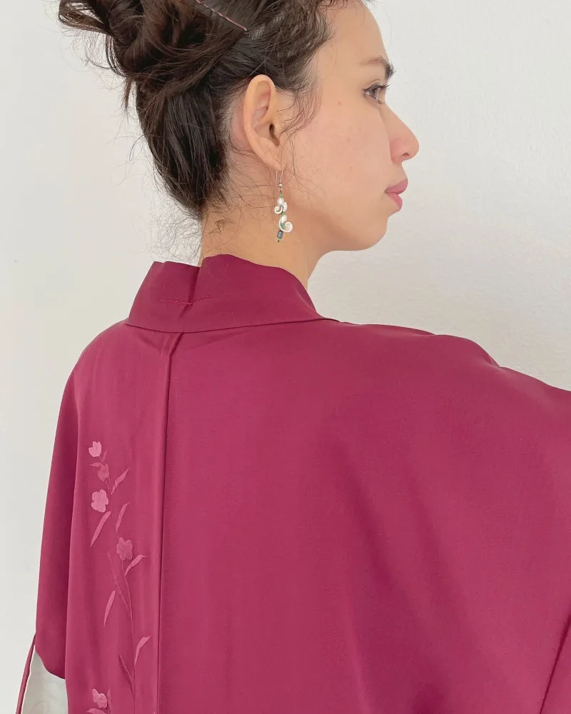 Iris Embroidered Haori Kimono Jacket